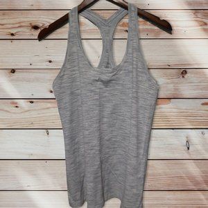 LuLuLemon Athletica Gray & White Spacedye Racerback Tank Top
